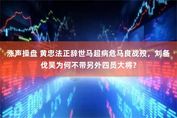 涨声操盘 黄忠法正辞世马超病危马良战殁，刘备伐吴为何不带另外四员大将？