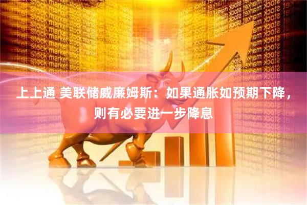 上上通 美联储威廉姆斯:如果通胀如预期下降,则有必要进一步降息