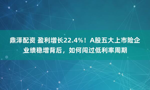鼎泽配资 盈利增长22.4%！A股五大上市险企业绩稳增背后，如何闯过低利率周期
