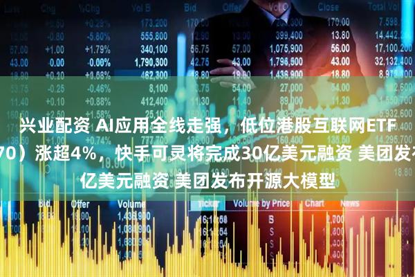 兴业配资 AI应用全线走强，低位港股互联网ETF华宝（513770）涨超4%，快手可灵将完成30亿美元融资 美团发布开源大模型