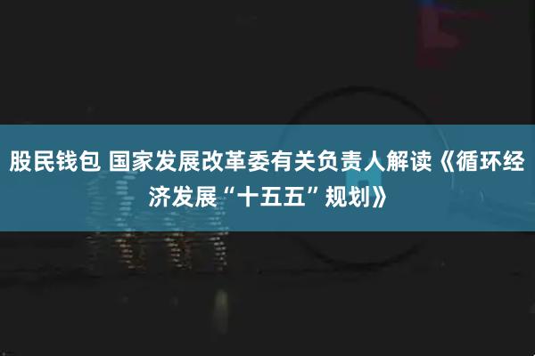股民钱包 国家发展改革委有关负责人解读《循环经济发展“十五五”规划》